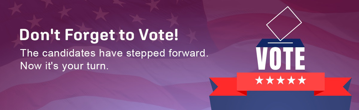 Election-themed graphic with the text, 