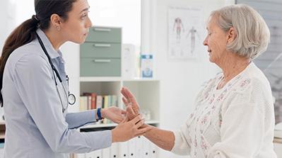 Doctor examining patient.