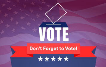 Election-themed graphic with the text "VOTE" and "Don't Forget to Vote!"
