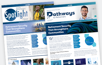 Brochures of Pathways and Spotlight newsletters.