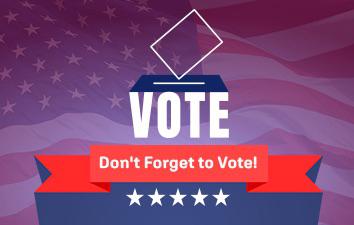 Election-themed graphic with the text "VOTE" and "Don't Forget to Vote!"
