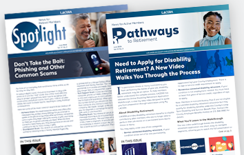 Brochures of Pathways and Spotlight newsletters.